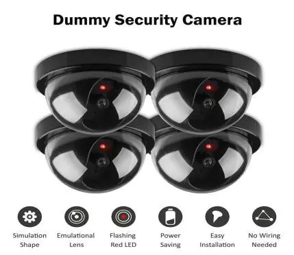 Dummy Security CCTV Dome Camera with Realistic Look Recording Flashing Red LED Light for Indoor and Outdoor Use, Homes , Office and Godown. (1 piece)