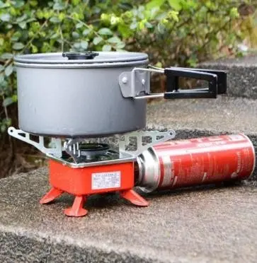 Portable Camping Gas Stove for Picnic Cooking Gas Burner Travelling Stove for Outdoor Camping Equipment | Stainless Steel Cylinder, Folding Furnace, Butane Trekking Gas Stove with Storage 1,small cylinder (1 piece)