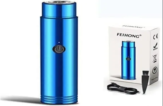 Unisex Electric Razor for Men and Women Portable Electric Shaver Pocket Portable Electric USB Rechargeable Shaver Wet and Dry Easy One-Button Use Suitable for Home, Car, Travel (Blue), (1 piece), currently not available