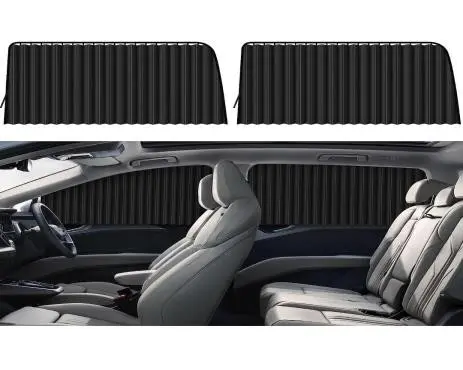 Curtain for Car Window | Heat & Sunshade Protection | Car Windshield Sun Shade Visor | Car Accessories Privacy Curtain Universal Fit Magnetic Car Side Window(Black& Golden Random) 4 pieces, with magnetic stick