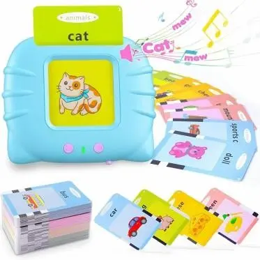 Talking Toy Flash Card for Kids 112 Card Early Language, 224 Words Education Learning Device Educational Toddlers Toys Reading Machine Gift for Kids Ages 2-6, (1 piece)