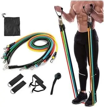 Resistance Bands, Exercise Bands-NAS Marvel Fantastic Resistance Bands Set (11pcs), Exercise Bands with Door Anchor, Handles, Waterproof Carry Bag, Legs Ankle, pack of 1 piece