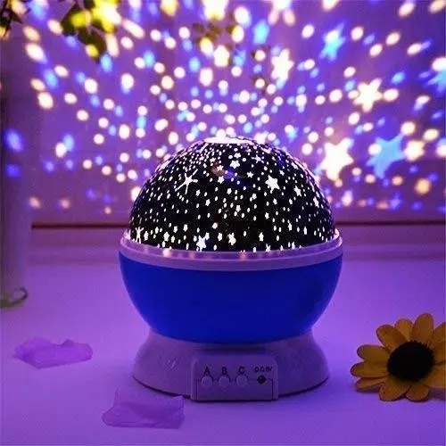 Star Master Projector Night Light lamp for Kids Bedroom Lights Stars Kid Room Sky Rotating Night Light Lamp Projector Rotating Projector with Colors 360 Degree Plastic LED (1 piece)