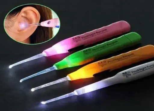 Ear cleaning tools for kids and adults Curette Store Extra Extensions in Rear Better Accuracy Earpick, Ear wax Remover with LED Flashlight Ear pick for Ear wax remover and cleaner (1 piece)