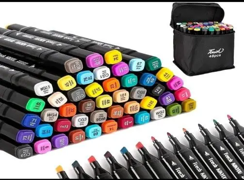 48Pcs Alcohol Color Multicolor Markers Pens For Drawing Sketching Coloring And Illustration || Highlighter Pen Art Supplies (48 Pcs Marker) 