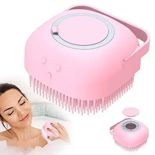  Silicon Massage Bath Brush Hair Scalp & Bathing Brush For Cleaning Body | Silicone Bath Wash Scrubber Cleaner & Massager For Shampoo Soap Dispenser | Bathing Tool | Brushes, Men & Women multi, (1 piece)