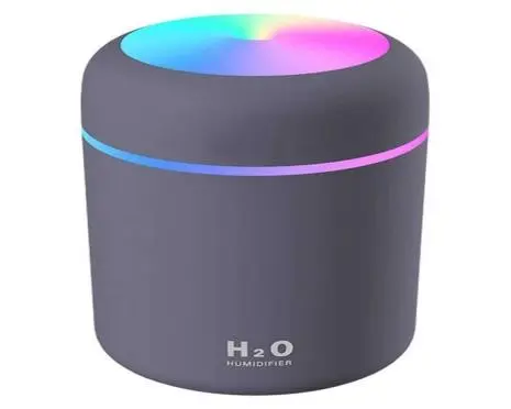 Humidifiers With Colorful Light For Room, Bedroom, Office, Car (Gray), (1piece)