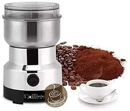 Stainless Steel Nima Multifunctional Grinder Smash Machine Coffee Beans Electric Grinder and Coffee Maker Household Electric Mixer Grinder (Stainless Steel), (1piece)