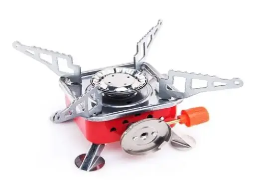 Portable Gas Stove And Picnic Butane Gas Burner For Outdoor Camping, Hiking, Travelling, To Cooking The Food | Stainless Steel Cylinder, Folding Furnace, Camping Equipment, Gas Stove With Pouch, (1piece)