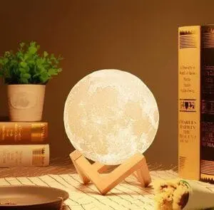 Glimmer Lightings 3D Touch Moon Light with Stand, Christmas Diwali Party Birthday Home Decoration (1piece)