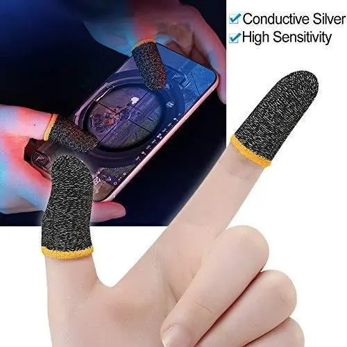 Anti-Slip Thumb Sleeve, Increase Your Gaming Score Slip-Proof Sweat-Proof Professional Touch Screen Thumbs Finger Sleeve for All Mobile Phone Game Gaming Gloves ,( 2 pieces, pack of 1)