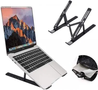 Laptop Stand Adjustable for Desk, Portable iPad Stand Computer Stand, Plastic Laptop Riser Holder, Foldable Laptop Cooling Stand Use MacBook/iPad Pro Air/Notebook/Tablet, (1piece)
