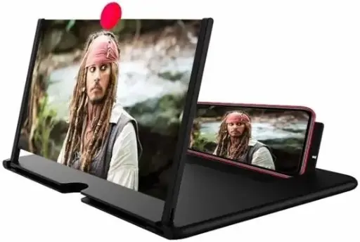 3D Screen Magnifier for Cell Phone, Phone Screen Enlarger, Mobile Phone 3D Magnifier Projector Screen Zooms 3-4 Times for Movies Videos Gaming, Foldable Phone Stand Eyes Protection , (1 piece)