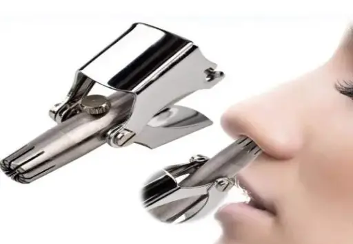 Professional Portable Manual Nose & Ear Hair Trimmer, No Batteries Required, Stainless Steel Nose Hair Remover for Men & Women, Come with a Fingernail Clipper ,(1 piece)